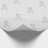 Chrome als White Knit Ribbon Awareness Print Cadeaupapier (Hoek)
