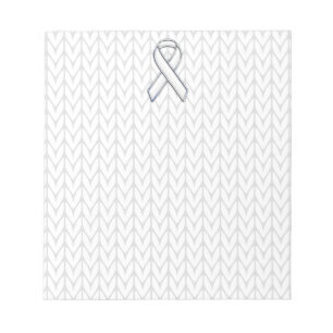 Chrome als White Knit Ribbon Awareness Print Notitieblok