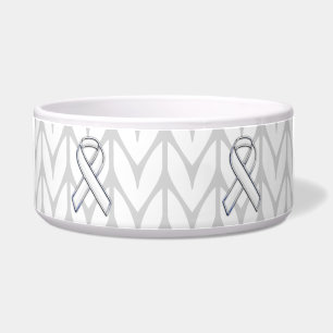 Chrome als White Knit Ribbon Awareness Print Voerbakje