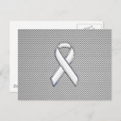 Chrome als White Ribbon Awareness Carbon Fibre Briefkaart (Voorkant / Achterkant)
