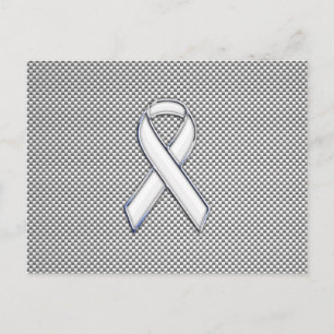 Chrome als White Ribbon Awareness Carbon Fibre Briefkaart