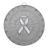 Chrome als White Ribbon Awareness Carbon Fibre Dartbord (Voorkant)