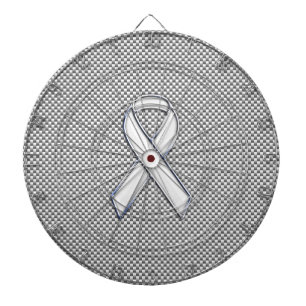 Chrome als White Ribbon Awareness Carbon Fibre Dartbord