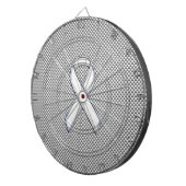 Chrome als White Ribbon Awareness Carbon Fibre Dartbord (Voorkant Rechts)