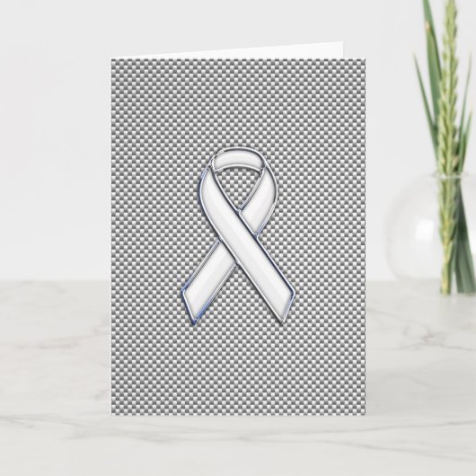 Chrome als White Ribbon Awareness Carbon Fibre Kaart (Voorkant)