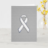 Chrome als White Ribbon Awareness Carbon Fibre Kaart (Gele Bloem)