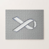 Chrome als White Ribbon Awareness Carbon Fibre Legpuzzel (Horizontaal)