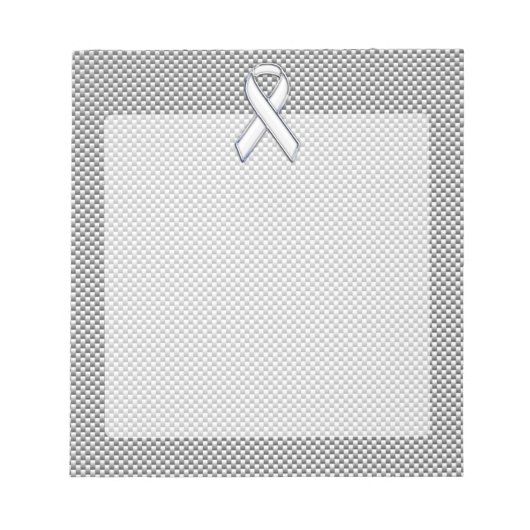 Chrome als White Ribbon Awareness Carbon Fibre Notitieblok (Voorkant)