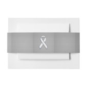 Chrome als White Ribbon Awareness Carbon Fibre Uitnodigingen Wikkel (Voorkant Voorbeeld)