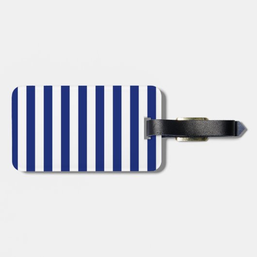 Chrome als wiel op Nautical Stripes Bagagelabel (Achterkant horizontaal)