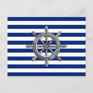 Chrome als wiel op Nautical Stripes Briefkaart