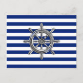 Chrome als wiel op Nautical Stripes Briefkaart (Voorkant)