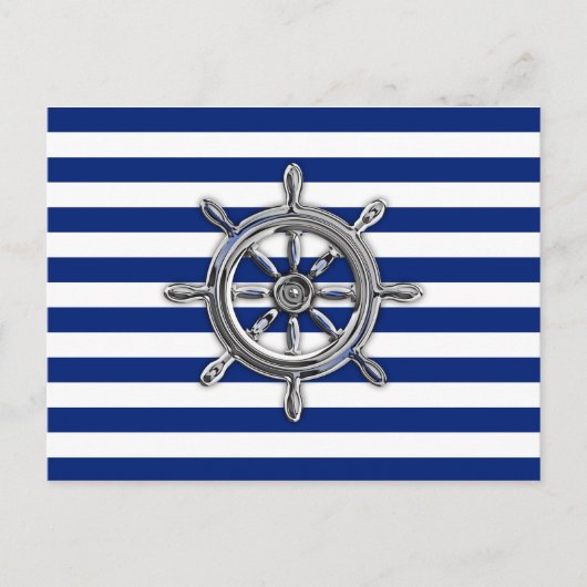 Chrome als wiel op Nautical Stripes Briefkaart (Voorkant)