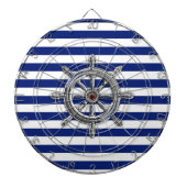 Chrome als wiel op Nautical Stripes Dartbord (Voorkant)
