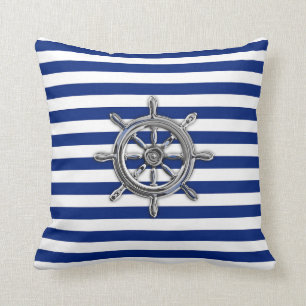 Chrome als wiel op Nautical Stripes Kussen