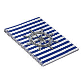 Chrome als wiel op Nautical Stripes Notitieboek (Rechterzijde)