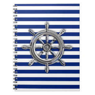 Chrome als wiel op Nautical Stripes Notitieboek
