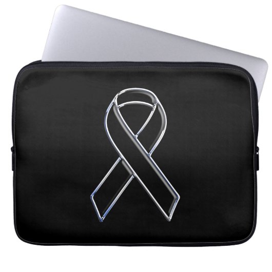 Chrome als zwarte-lintbewustzijn laptop sleeve (Voorkant)
