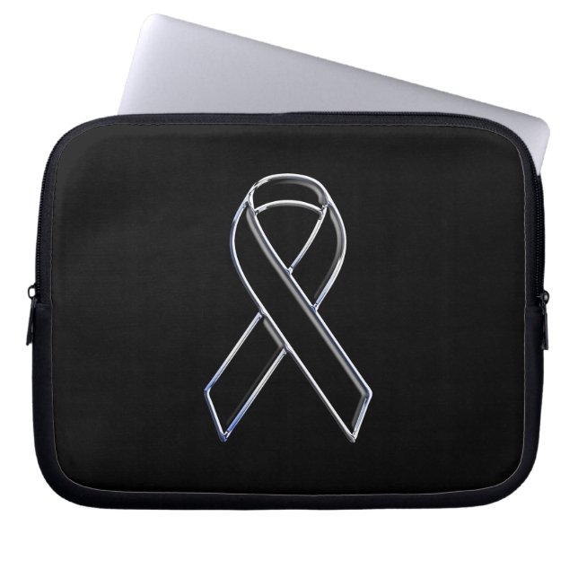 Chrome als zwarte-lintbewustzijn laptop sleeve (Voorkant)