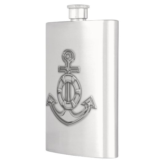Chrome Anchor Nautical Print Flacon (Links)