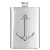 Chrome Anchor Nautical Print Heupfles (Voorkant)
