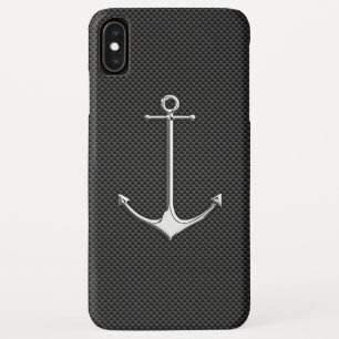 Chrome Anchor on Carbon Fibre Nautical Lifestyle Case-Mate iPhone Case
