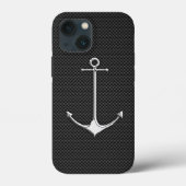Chrome Anchor on Carbon Fibre Nautical Lifestyle Case-Mate iPhone Case (Achterkant)