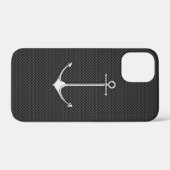 Chrome Anchor on Carbon Fibre Nautical Lifestyle Case-Mate iPhone Case (Achterkant (horizontaal))