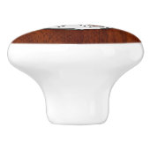 Chrome Anchor on Nautical Mahogany Grain Print Keramische Knop (Zijkant)