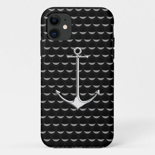 Chrome Anchor on Wave Cups Nautical Lifestyle Case-Mate iPhone Case (Achterkant)