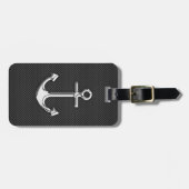 Chrome Anchor op koolstofvezel Bagagelabel (Voorkant horizontaal)