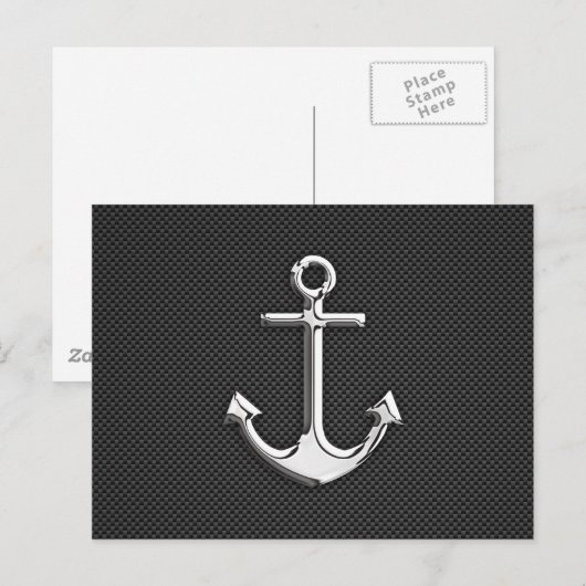 Chrome Anchor op koolstofvezel Briefkaart (Voorkant / Achterkant)