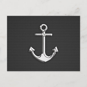 Chrome Anchor op koolstofvezel Briefkaart