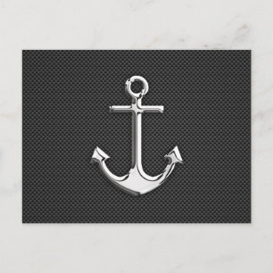 Chrome Anchor op koolstofvezel Briefkaart