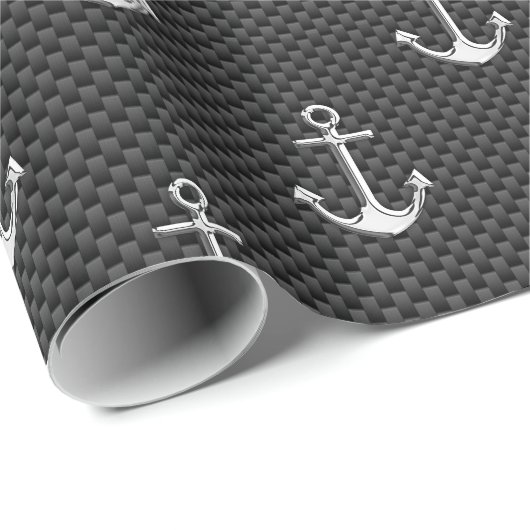Chrome Anchor op koolstofvezel Cadeaupapier (Rol Hoek)