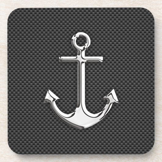 Chrome Anchor op koolstofvezel Onderzetter (Voorkant)
