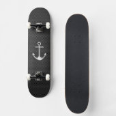 Chrome Anchor op koolstofvezel Persoonlijk Skateboard (Voorkant)