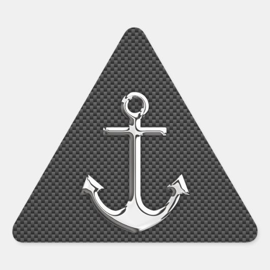 Chrome Anchor op koolstofvezel Sticker (Voorkant)
