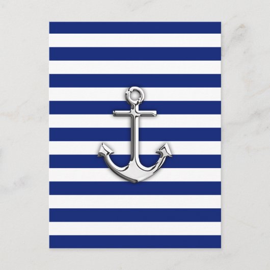 Chrome Anchor op marinestapes Briefkaart (Voorkant)