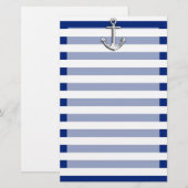 Chrome Anchor op marinestapes Briefpapier (Voorkant / Achterkant)