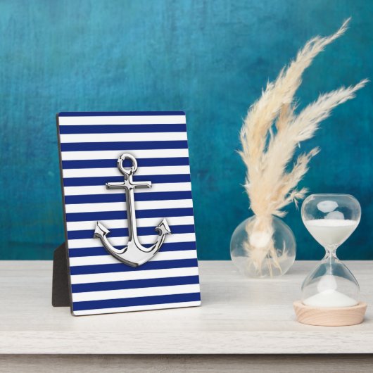 Chrome Anchor op marinestapes Fotoplaat (Zijkant)