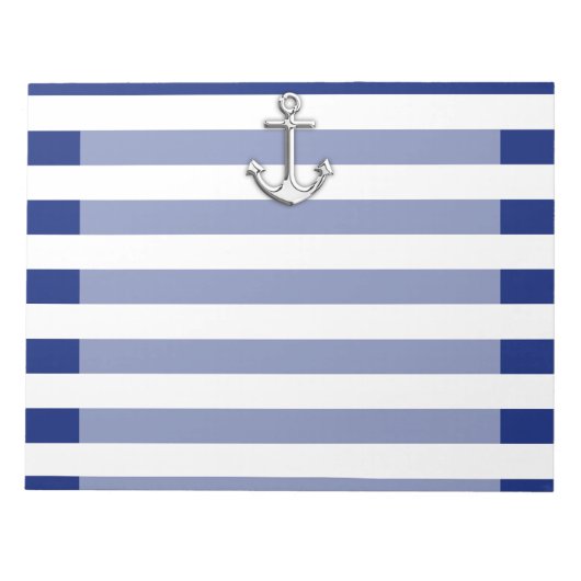 Chrome Anchor op marinestapes Notitieblok (Voorkant)