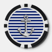 Chrome Anchor op marinestapes Poker Chips (Voorkant)