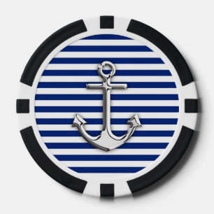 Chrome Anchor op marinestapes Poker Chips