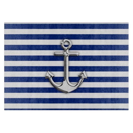 Chrome Anchor op marinestapes Snijplank (Voorkant)