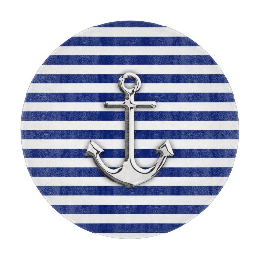 Chrome Anchor op marinestapes Snijplank (Voorkant)