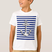 Chrome Anchor op marinestapes T-shirt (Voorkant)