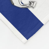 Chrome Anchor op Nautical Navy Blue Stripes Print Fleece Deken (Hoek)