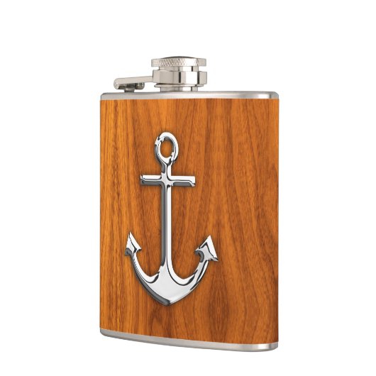 Chrome Anchor op Teak Print Heupfles (Links)