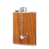 Chrome Anchor op Teak Print Heupfles (Links)